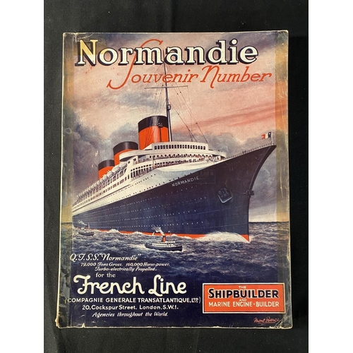 61 - OCEAN LINER: S.S. Normandie soft bound souvenir number of The Shipbuilder.