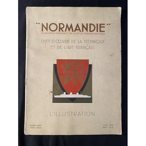 66 - OCEAN LINER: Souvenir S.S. Normandie copy of L'illustration.