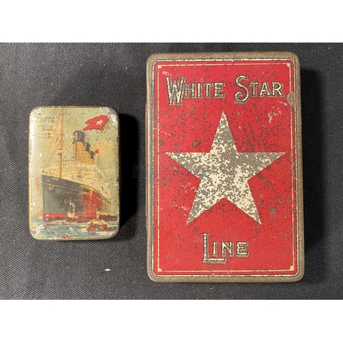 89 - WHITE STAR LINE: Cadbury's advertising tin plus one other advertising The Largest British Steamer. (... 