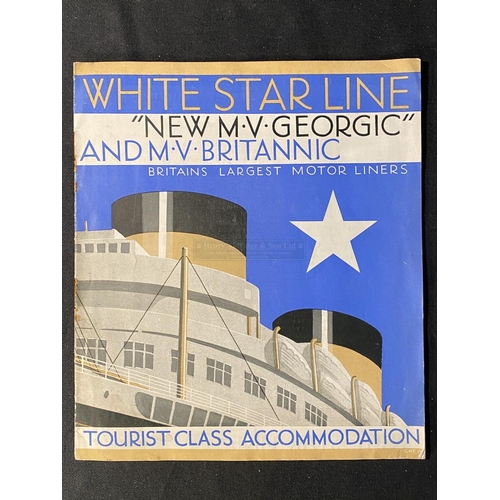 90 - WHITE STAR LINE: Tourist-Class accommodation brochure for the M.V. Georgic and M.V. Britannic 1997.