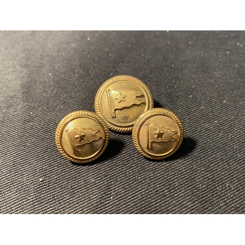 93 - OCEAN LINER: White Star Line uniform brass buttons, all by Miller, Rayner & Haysom Ltd. (3)