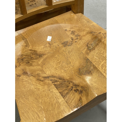 101 - Bespoke Furniture: Stewart Linford of High Wycombe, English tiger and burr oak chairs, matching pair... 