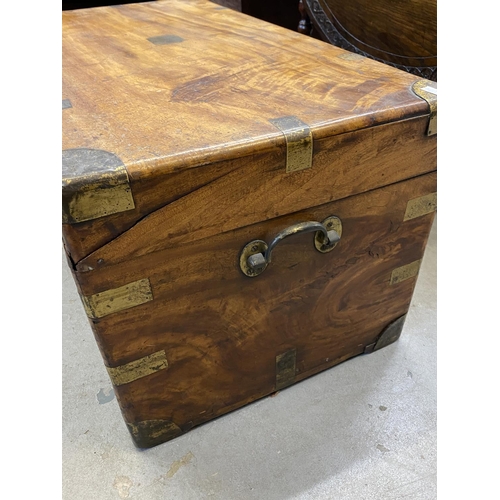 119 - Campaign Furniture: 19th cent. Brass bound camphor wood trunk from the estate of the late General Si... 