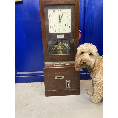 126 - Scientific Instruments: National Time Recorder Co. Ltd. Clocking in machine. 14ins. x 37ins.