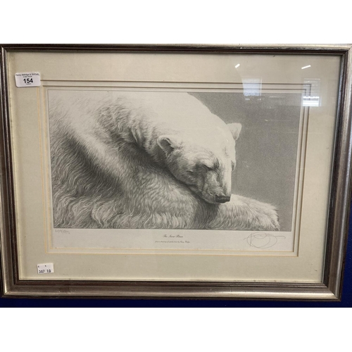 154 - Wildlife Art: Gary Hodges signed limited edition works. The Snow Bear 609/850, 16ins. x 10½ins. Grea... 