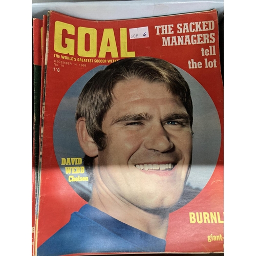 209 - Sports Memorabilia: Copies of the football magazine 'Goal' dating from 1968-1970. (47 copies)