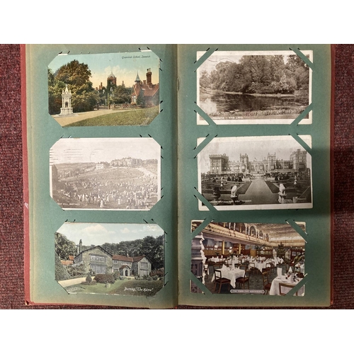 211 - Postcards: Edwardian and later. 5 albums containing comic, greetings, WWI, story cards, and topograp... 