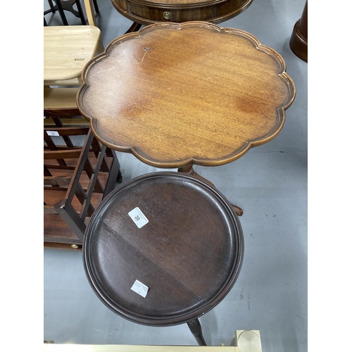 30 - 19th cent. Mahogany pie crust tripod side table. 25½ins. x 22ins. Plus wine table.