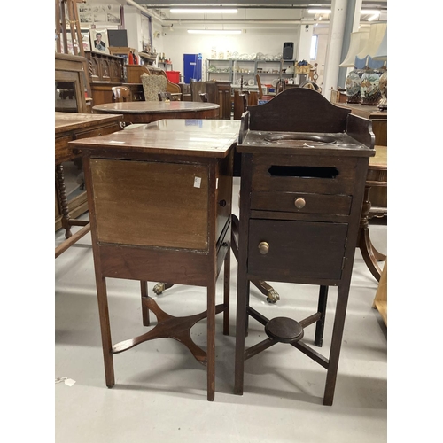 33 - 19th cent. Mahogany pot cupboard/washstand. 13ins. Plus mahogany pot cupboard, single drawer with in... 