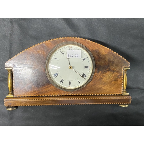 362 - 20th cent. Smiths square carriage clock, gilt body, Junghans quartz, mahogany.