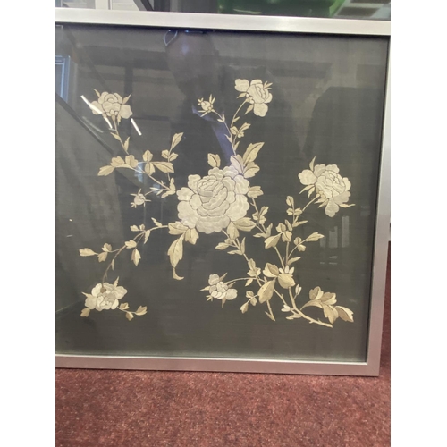 379 - Ex-Dr. S. Lavington Hart Collection. Early 20th cent. Silk embroidery flowers, and flowers and birds... 