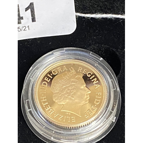 541 - Numismatics: Gold coin Elizabeth II Proof Sovereign 2012. Boxed.