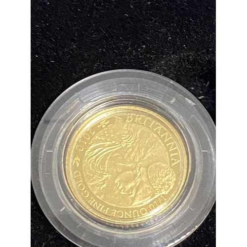 543 - Numismatics: Gold coin Elizabeth II Proof Britannia 2010 set of three coins £50, ½oz. £25, ¼oz. £10,... 