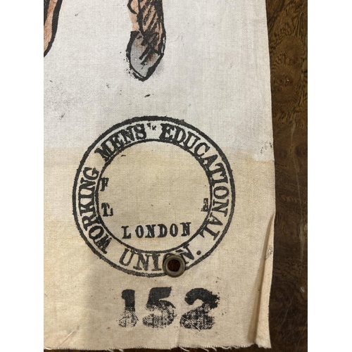 83 - Social History: 19th cent. Educational banners printed on linen stamped Working Men's Educational Un... 