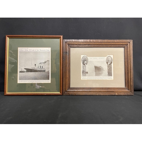 16 - R.M.S. TITANIC: Period newspaper cutouts to include, 'A Unique Birthday Coincidence' by a bystander ... 