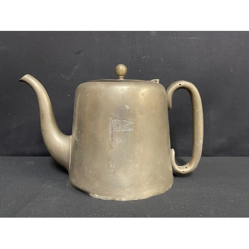 170 - WHITE STAR LINE: Large Elkington plate teapot. 7½ins.