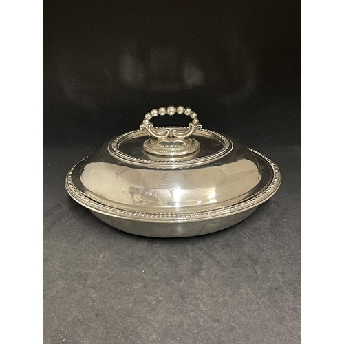 178 - WHITE STAR LINE: Elkington plate Officers Mess serving tureen complete with drainer and lid. 9½ins.