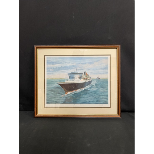 22 - MARITIME ART: Simon Fisher limited edition prints. 'Queen Mary at New York', 806/850. Signed by the ... 