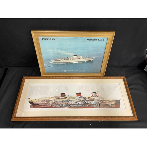 23 - OCEAN LINER: Mixed collection of agents and other prints including, Franconia, Caronia, Normandie, a... 