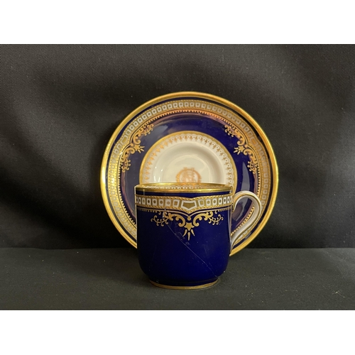 273 - WHITE STAR LINE/R.M.S. TITANIC: A stunning cobalt blue Demitasse cup and saucer of the style used on... 