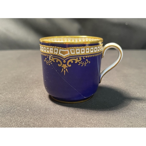 273 - WHITE STAR LINE/R.M.S. TITANIC: A stunning cobalt blue Demitasse cup and saucer of the style used on... 