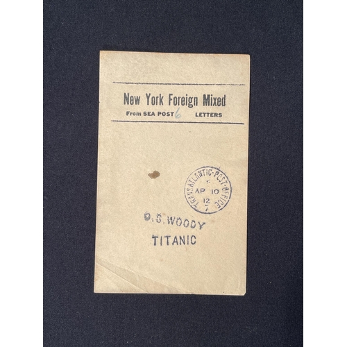 290 - R.M.S. TITANIC: A rare Postal facing slip from a mail bag on board the R.M.S. Titanic, slip printed ... 