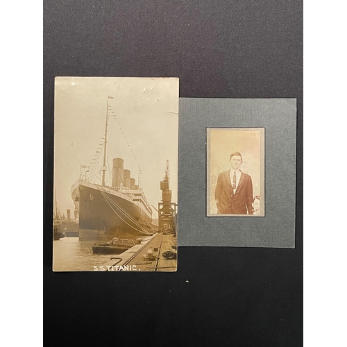 292 - R.M.S. TITANIC: Superb real photo postcard written onboard the Titanic, showing Titanic in Southampt... 