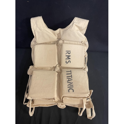 46 - R.M.S. TITANIC: Life jacket made for Raise The Titanic with letter of authenticity from Charles Sach... 