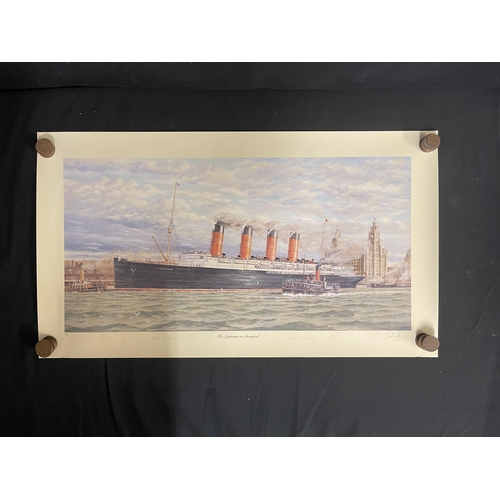 50 - R.M.S. LUSITANIA: Simon Fisher limited edition print Lusitania at Liverpool, signed by the artist an... 