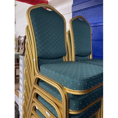 10 - Late 20th cent. Metal framed solid back, soft seat stacking chairs. Ideal for conference meetings, g... 