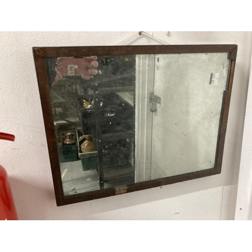 34 - Late 19th cent. Maple small overmantle mirror with half round columns 25½ins. x 16ins, an inlaid wal... 