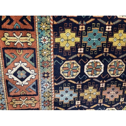 3 - Carpets: 20th cent. Blue ground wool runner. 72ins. x 36ins.