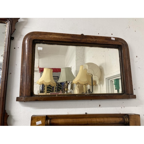 34 - Late 19th cent. Maple small overmantle mirror with half round columns 25½ins. x 16ins, an inlaid wal... 