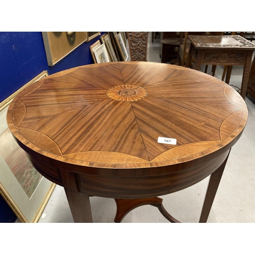 107 - Early 20th cent. Edwardian Regency Revival occasional table of circular form inlaid with geometric w... 