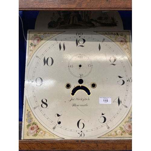 115 - Clocks: Painted longcase arch dial clock faces, one John Nicholson Newcastle. 20ins. and 17ins. (2)