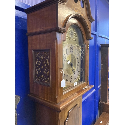 119 - Clocks: 20th cent. Longcase mahogany and inlaid case.