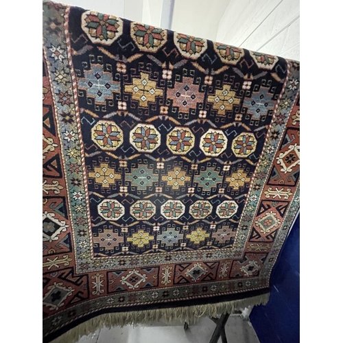 12 - Carpets: 20th cent. Blue ground wool runner. 72ins. x 36ins.