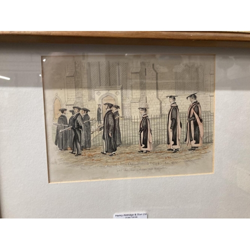 128 - English School: Coloured print figures in a park framed and glazed, 16ins. x 12ins. Coloured print w... 