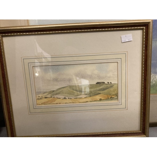 138 - Olive Murry watercolour landscape signed, framed and glazed. 13½ins. x 9½ins. Pair of framed and gla... 