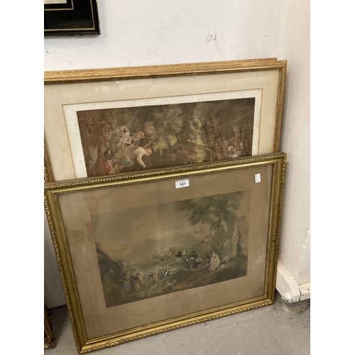 141 - G. Moorland pair of engravings by Will Ward, framed and glazed. 25ins. x 19½ins. Plus L'embaquement ... 