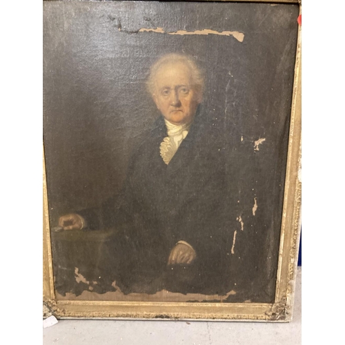 155 - English School: 19th cent. Oil on canvas portrait of a gentleman in gilt frame. 16ins. x 20½ins. Plu... 