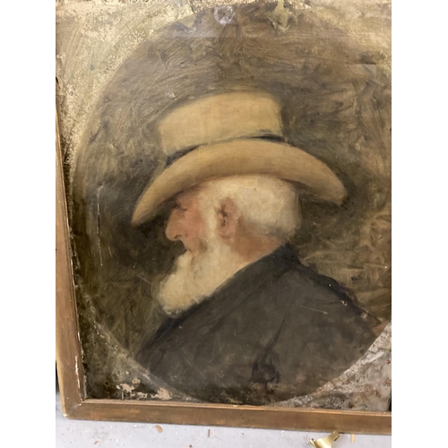 155 - English School: 19th cent. Oil on canvas portrait of a gentleman in gilt frame. 16ins. x 20½ins. Plu... 