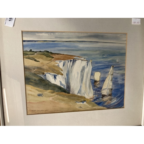 165 - W. D. Bush watercolour coastal scene, framed and glazed. 13¼ins. x 9ins. P. F. Tunstill beach scene.... 