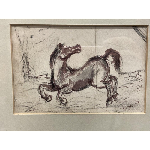 171 - Sawrey Gilpin R.A. (1733-1807): (Attributed) Horse and foal brown ink on paper, framed and glazed. 4... 