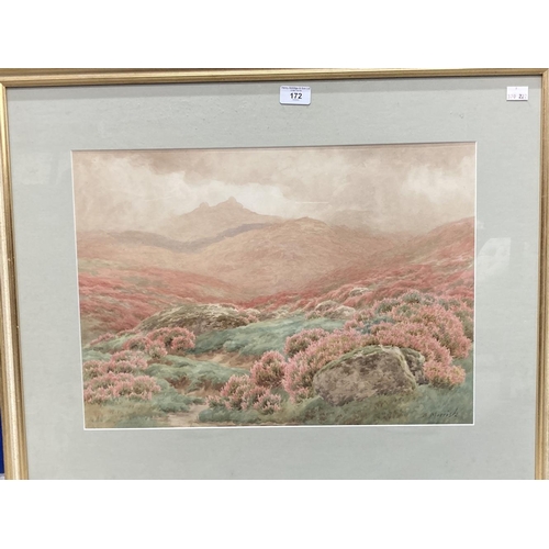 172 - Bertram Moorish watercolour landscape, signed B. Moorish, framed and glazed. 20ins. x 14ins.