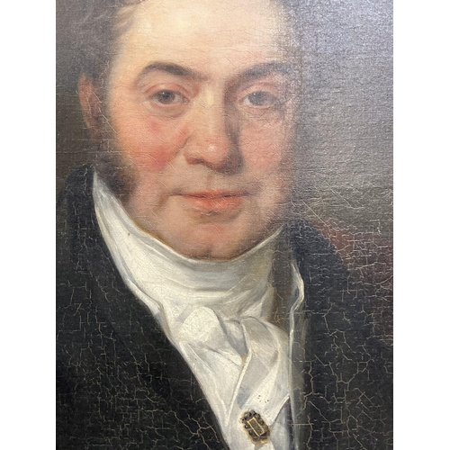 173 - 19th cent. English School: Portrait of a gentleman in a gilt frame. 24ins. x 30ins.