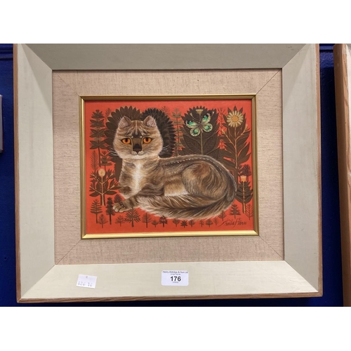 176 - 20th cent. English School Sheila Flinn (1929- ): 'Persian Cat', oil on board, signed bottom right. ... 