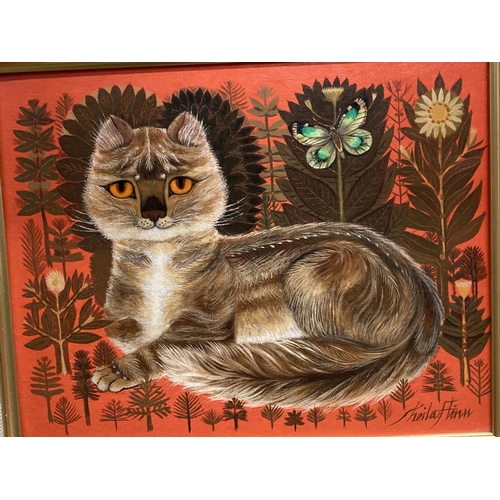 176 - 20th cent. English School Sheila Flinn (1929- ): 'Persian Cat', oil on board, signed bottom right. ... 