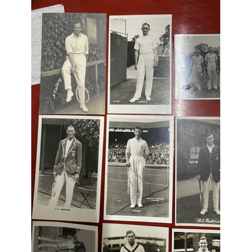 192 - Tennis: Good selection of Men Players, photo postcards by Trim, inc. G Patterson, Crawford, Gregory,... 