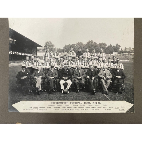 195 - Football: Southampton Team Photo 1932-33, 11ins. x 8½ins, with printed details, laid down to contemp... 